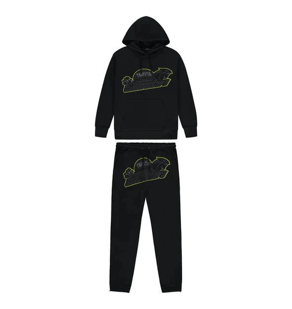 Shooters Hooded Tracksuit - Black Lime