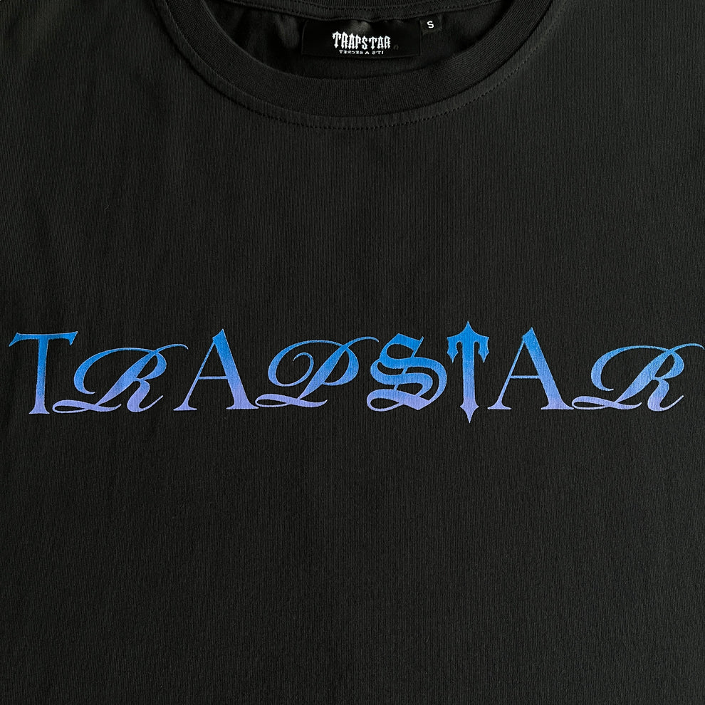 Script Fade Tee - Black/Blue Gradient