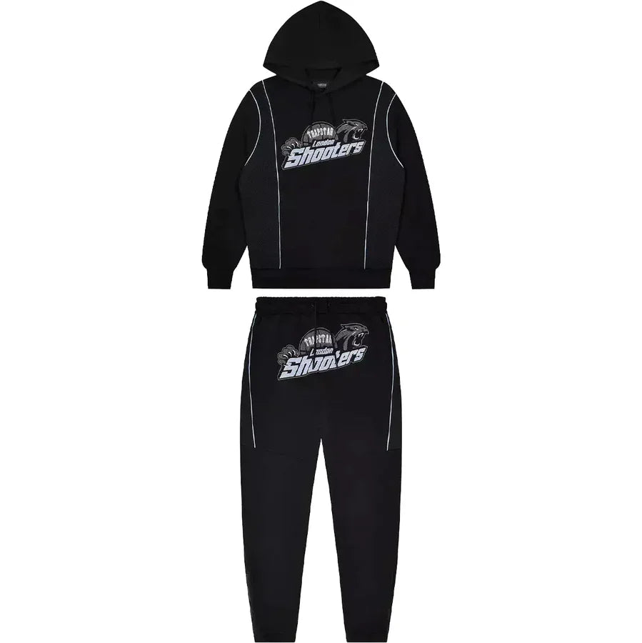 Shooters Technical Hooded Tracksuit - Black/Blue