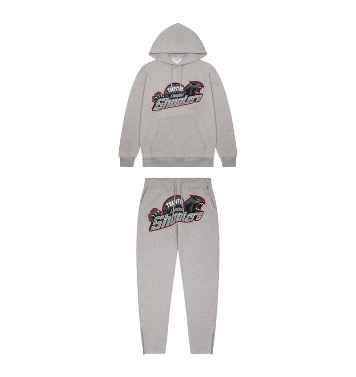 Shooters Hooded Tracksuit - Grey/Red