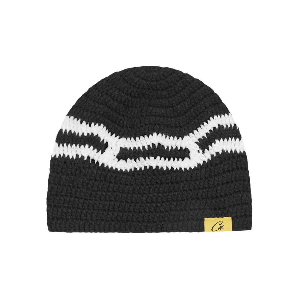 Big Crochet Beanie Black/White