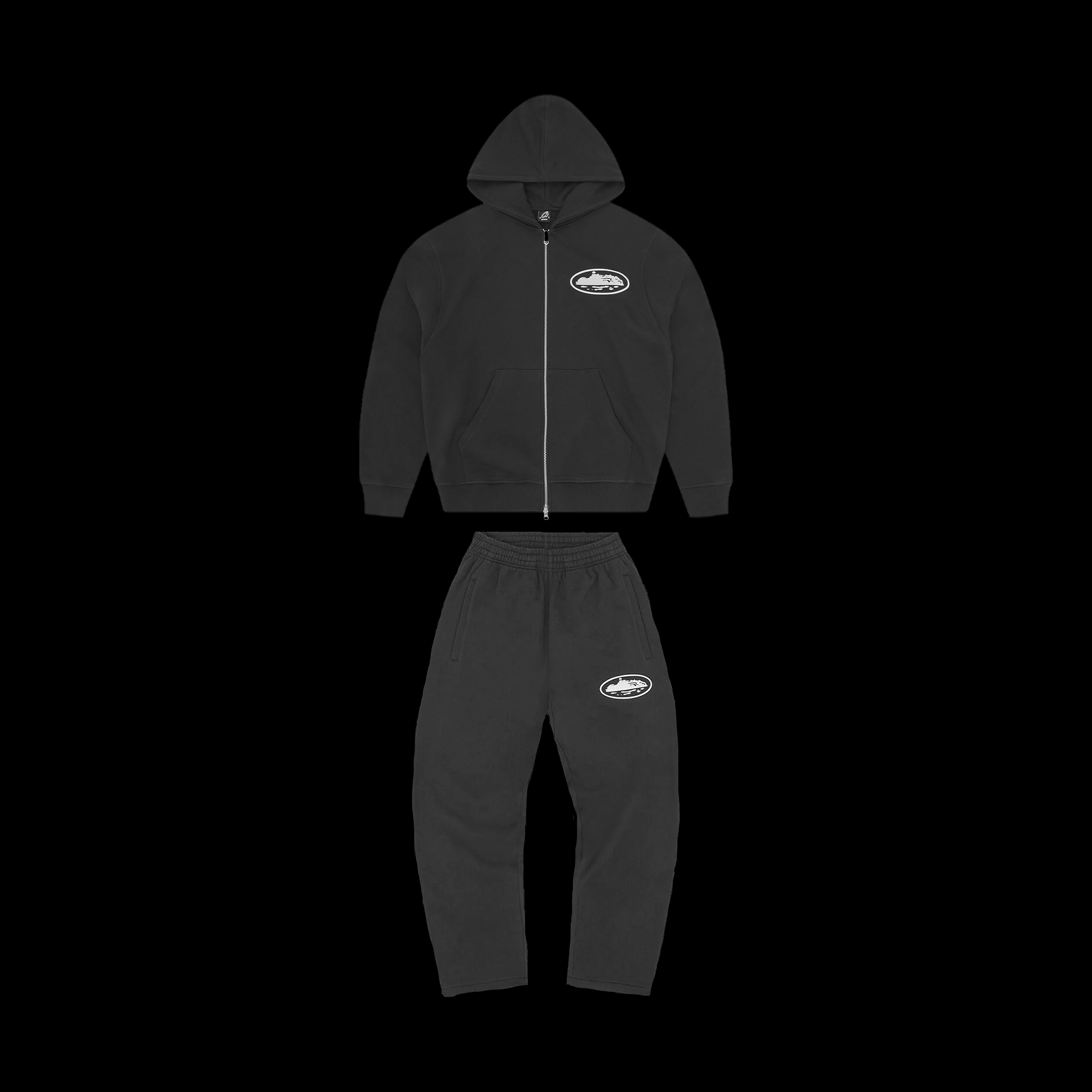 ISLAND PUFF PRINT ZIP TRACKSUIT - WASHED BLACK