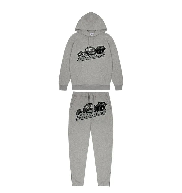 Shooters Hooded Tracksuit - Grey Monochrome Edition