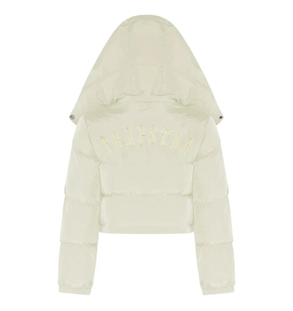 (W) Irongate Detachable Hooded Puffer Jacket - Cream